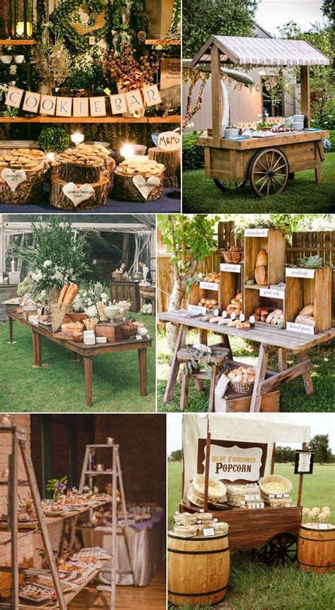 The table is made out of. 31 Admirable Wedding Food And Drink Bar Ideas | Rustic ...