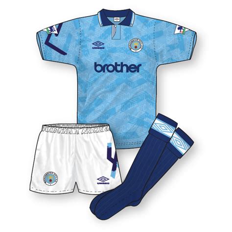 Buy your manchester city kit and shirt online at the best prices from the official manchester city shop. Manchester City 1992-93 Home Kit