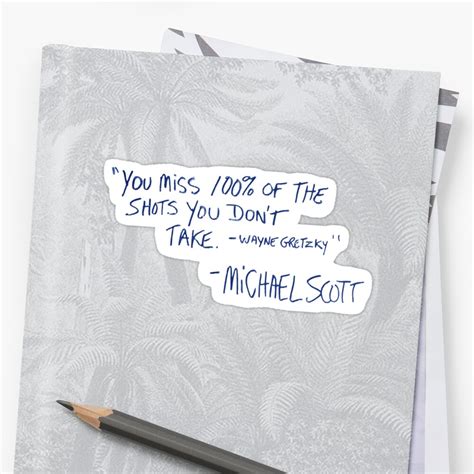 The office wayne gretzky quote. "the office, michael scott - wayne gretzky quote" Sticker by electricgal | Redbubble