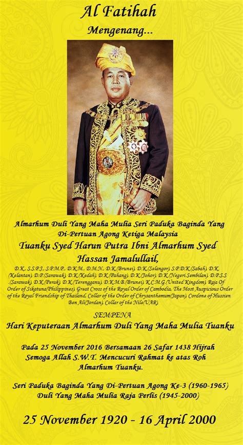 Tuanku syed faizuddin putra ibni tuanku syed sirajuddin jamalullail (born 30 december 1967 in alor setar, kedah, malaysia) is the raja muda (crown prince) of the malaysian state of perlis. WARISAN RAJA & PERMAISURI MELAYU: 25 November : Hari ...
