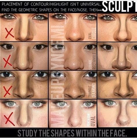 How to contour a big nose smaller. How to sculpt different types of noses... … | Konturowanie ...