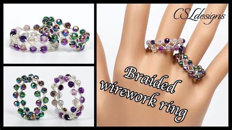 Maybe you would like to learn more about one of these? Beaded 4-strand braid wirework ring - YouTube | Wire jewelry tutorial, Jewelry tutorials ...