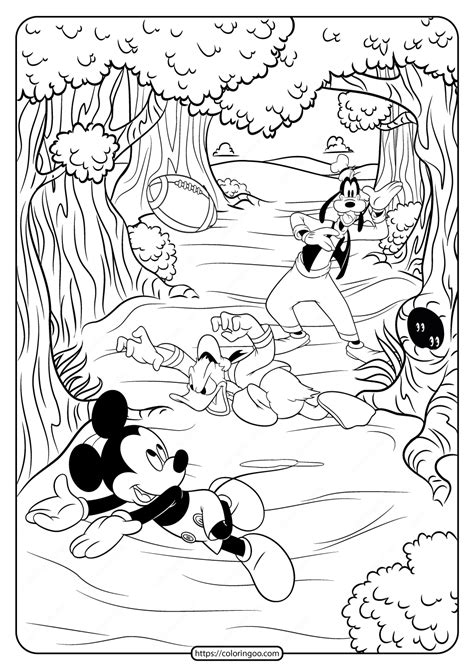 Perfect for sunday school or homeschooling. Mickey & Friends Fall Football Pdf Coloring Page ...