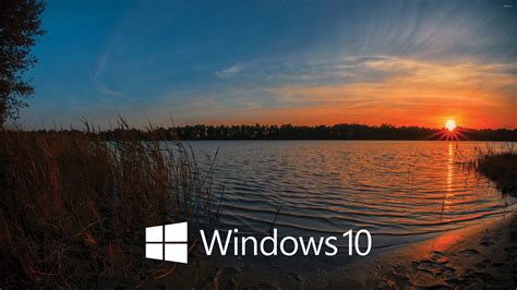 Download Windows 10 White Text Logo In The Sunset Wallpaper - Windows ...