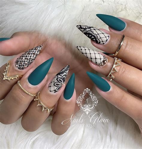 Aqua nails green nails fingernail designs diy nail designs floral nail art acrylic nail art cute nails pretty nails nail art fleur. Blk/Wht & Aqua Green | Acrylic nail designs, Work nails ...