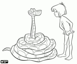 Disney jungle book shanti and kaa coloring pages. Mowgli with Kaa | Disney coloring pages, Coloring books ...