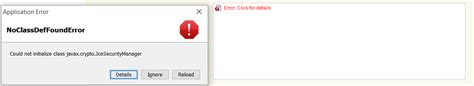 The javax.crypto package contains standard java classes for various cryptographic operations. java - NoClassDefFoundError: Could not initialize class ...