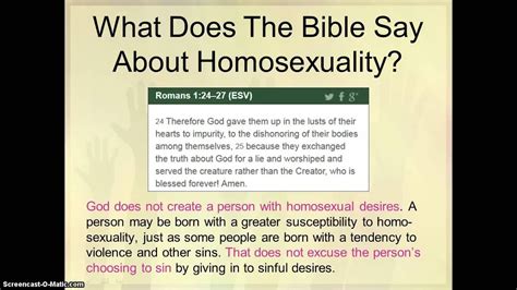 Since the bible affirms that jesus is god, it is often perplexing to note that jesus addresses god in prayer. What does the Bible say about homosexuality and sin? - YouTube