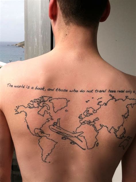 World map tattoos look fantastic if it's appropriately depicted. World map tattoo. Map tattoos. The world is a book and those who do not travel have read only a ...