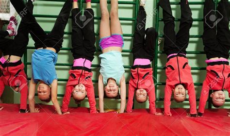 Sporty kids making handstand position in gym , #AFF, #making, #kids, #Sporty, #gym, #position ...