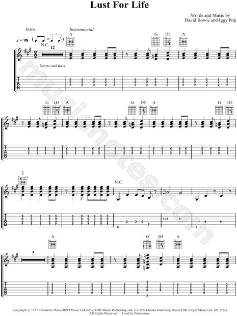 Lust for life song lyrics. Iggy Pop "Lust for Life" Guitar Tab in A Major - Download ...