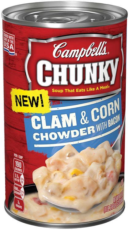 Place a large pot or rondeau on the stove and add 3 cups water. Campbell's® Chunky™ Clam & Corn Chowder with Bacon Soup ...