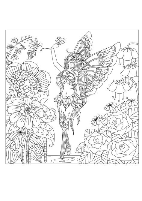 Free printable adult coloring pages flowers. Flowers queen - Flowers Adult Coloring Pages