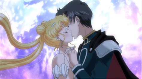 While trying to protect sailor moon, tuxedo mask loses consciousness. Princess Serenity and Prince Endymion's True Love's Kiss from Sailor Moon Crystal | Sailor moon ...