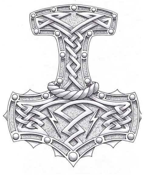 Mjölnir is depicted in norse mythology as one of the most fearsome weapons, capable of leveling mountains. Pin by Stephen Anderson on Thor | Norse tattoo, Norse ...