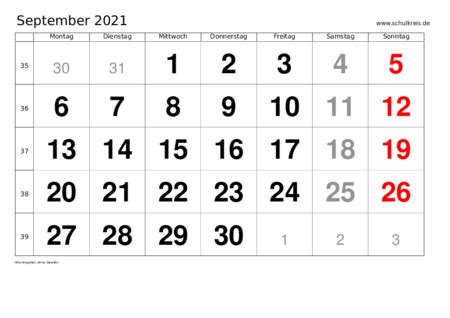 Monatskalender 2020, 2021, 2022 kostenlos downloaden und drucken. Monatskalender September 2021 - Monats-Terminkalender kostenlos ausdrucken (PDF)