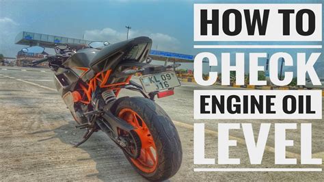 The engine oil level should be maintained between the upper and the lower level marks of the dipstick. How To Check Engine Oil Level in Motorcycles - YouTube