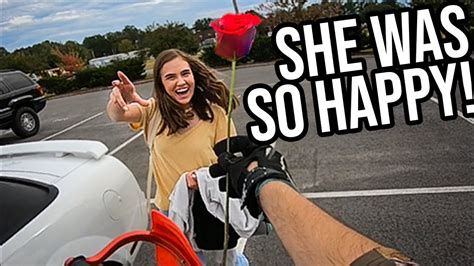 Looking for a motorcycle in your area? Giving girls FLOWERS on my MOTORCYCLE! - YouTube