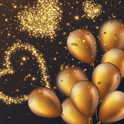 Check spelling or type a new query. Golden confetti with balloon vector background - Vector ...