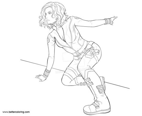 Download Black Widow Coloring Pages by Iruno - Free Printable Coloring Pages