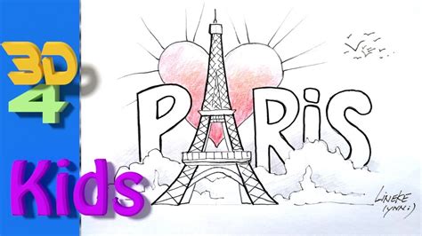 Paris bistro hand drawn cartoon illustration. easy paris drawing How to Draw the Eiffel tower for Kids ...