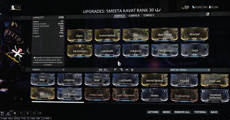 Decoy has a 15% chance to evade damage. With the new fetch mod, what is the best smeeta kavat ...