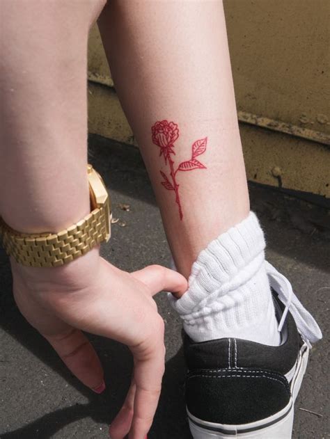 Small rose tattoo on ankle. Small Rose Tattoos: 30+ Beautiful Tiny Rose Tattoo Ideas