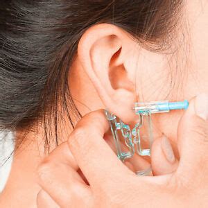 Put an ear stud in the adaptor. 5pcs Disposable Self Ear Piercing Device Safety Health Unit Tool Ear Stud Kit | eBay