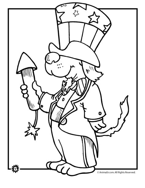 Print 1 page or print as many as you need. July-4th-dog-coloring Coloring Kids - Coloring Kids