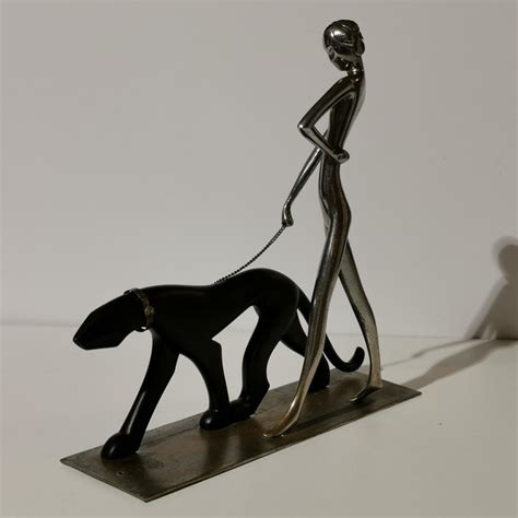 Hagen and her family moved to elkhart, indiana when she. Hagenauer Sculpture "Woman Walking Panter," Vienna For ...