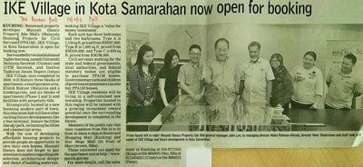Kota samarahan, formerly known as muara tuang, is a town and the administrative seat of the samarahan district in samarahan division, sarawak, malaysia. IKE Village in Kota Samarahan now open for booking ...