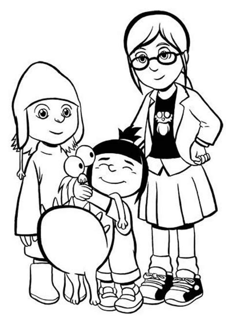 Coloring pages of the movie despicable me. Despicable Me Coloring Pages Edith Agnes Margo | Minion ...