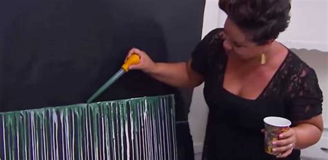 What's the best way to drip paint on a canvas? Woman Drips Paint Onto A Canvas To Create Expensive ...