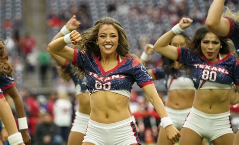 Texans cheerleaders performing during the first half's two minute warning in the texans preseason game against the rams. Texans cheerleaders unveil 2018 Sideline Calendar ...