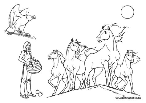 Join our favorite characters, lucky, pru and abigail and their wonderful horses, spirit, chica linda, and boomerang. Spirit Stallion Of The Cimarron Coloring Pages Rain ...