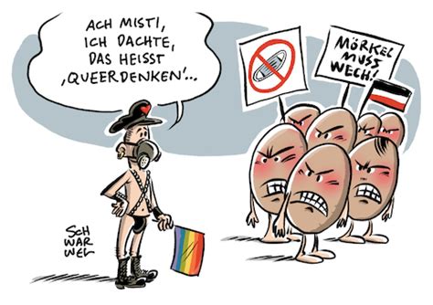 Keine umarmungen in der öffentlichkeit, kein osterfeuer, kein freiluftkonzert, keine außengastronomie, kein breitensport für kinder und jugendliche. Querdenken Demo in Leipzig By Schwarwel | Politics Cartoon ...