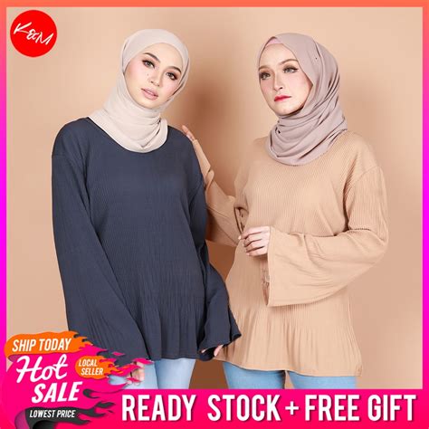 Beli blouse putih muslimah online berkualitas dengan harga murah terbaru 2021 di tokopedia! KM Women Fariah Plus Size Big Cutting Muslimah Blouse Baju ...