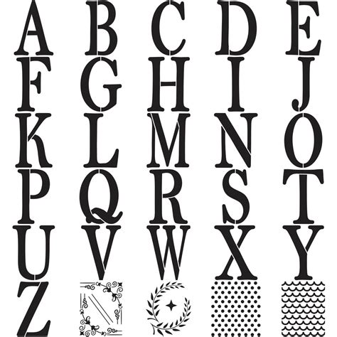 Buy 7inch letter stencils for painting on wood,large alphabet stencils stencil letters numbers stencils for wall wood signs home porch: Shop Plaid FolkArt ® Alphabet & Monogram Paper Stencils - Serif Font, 7 ...