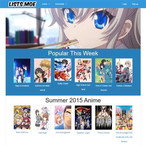 Последние твиты от myanimelist (@myanimelist). Hibiki The .moe Domain Explorer: lists.moe - MyAnimeList ...