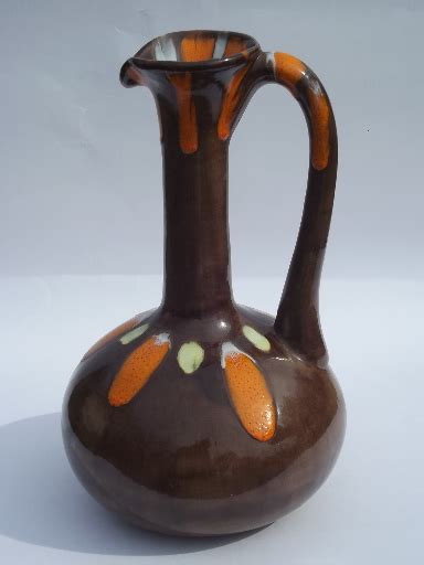 Latest review scanned 15 hours ago. Huge ceramic water jug pitcher, retro vintage flambe ...