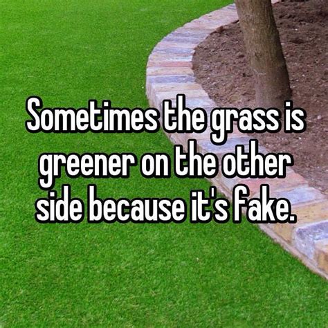 Grass is greener at other people's feet because they watered it. Sometimes the grass is greener on the other side because it is fake. Use that third eye to see ...