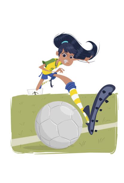 水彩画 肖像画 文字 女の子 女性 花. 女子サッカー イラスト素材 - iStock