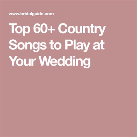 The reception entrance song is often forgotten about but a really fun one to pick! Top 60+ Country Songs to Play at Your Wedding | Country ...