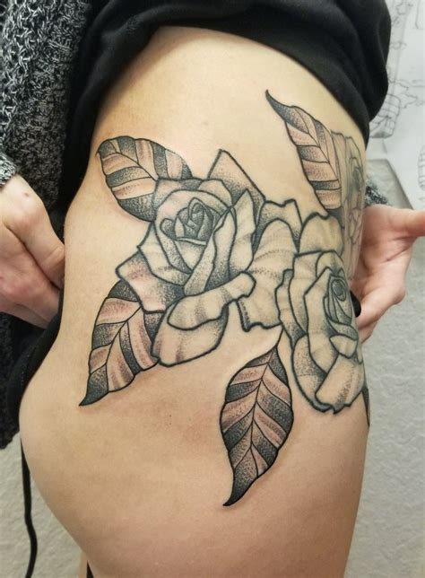See more ideas about tattoos, cool tattoos, stippling tattoo. Stipple shaded roses on her hip. | Shade roses, Tattoos ...