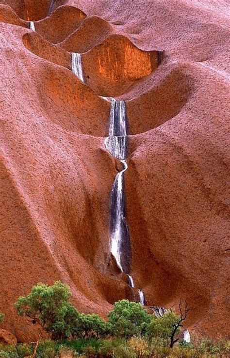 Uluru, a massive sandstone monolith in central australia sacred to the local aboriginal peoples, will soon be closed to climbers after years of debate. #Uluru #waterfalls in #Australia. #Nature at work ...