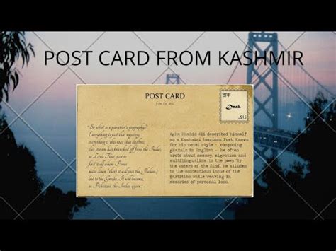 Film, melody, poems will be included in this malayalam song blog. A POSTCARD FROM KASHMIR ; Agha Shahid Ali poem | Summary ...