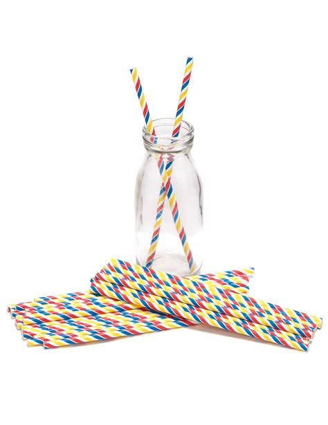 Nappes, serviettes, chemins table, bougies et bougeoirs, loisirs créatifs. 30 Pailles rayées multicolores-1 (avec images) | Vaisselle ...