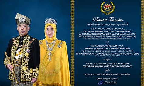 Rangkaian acara penyambutan kenegaraan seri paduka baginda yang dipertuan agong xvi 27 agustus 2019. Pertabalan Kebawah Duli Yang Maha Mulia Seri Paduka ...