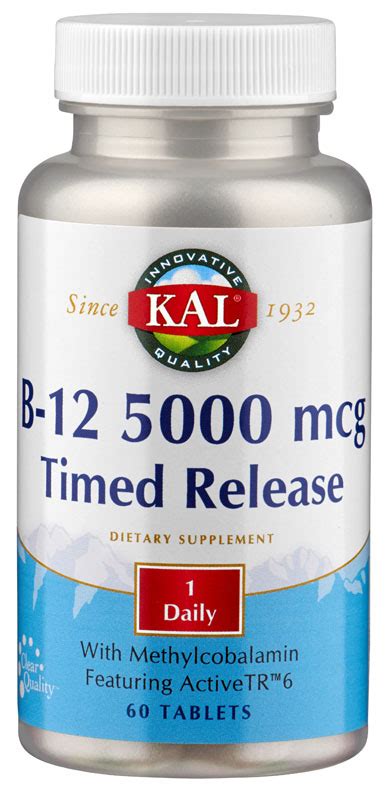 Vitamin b12 overview for health professionals. Vitamine B12 5000 mcg - Timed Release, 60 comprimés - KAL ...