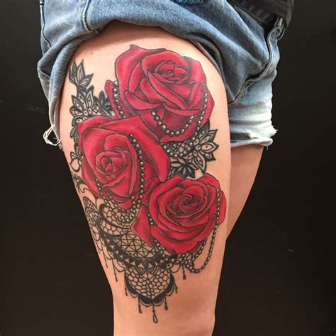 A film adaptation was released in 1955. Red Rose, Pearl and Lace Thigh Tattoo by Colby Morton ...